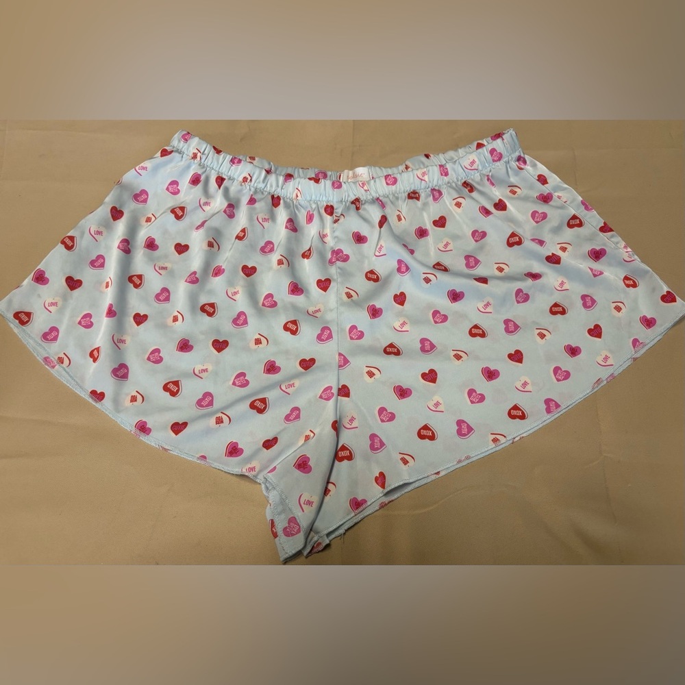 Colsie Blue Heart Print Women's Pajama Shorts‎